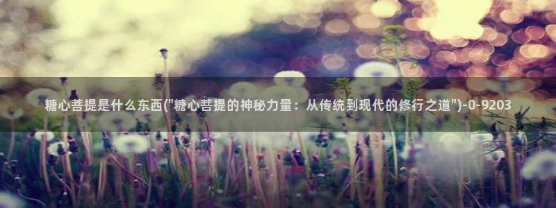 糖心meena：糖心菩提是什么东西(\